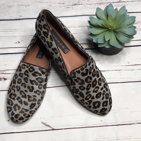 Steven By Steve Madden Shoes - {Steven} sz 7.5 calf hair leopard smoking loafers